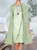 Elegante Floral Cuello Redondo Casual De Manga 3/4 Dos-Piezas Mini Vestido